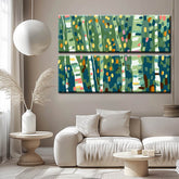 Painting by Numbers Panorama Birch forest 2-Panel